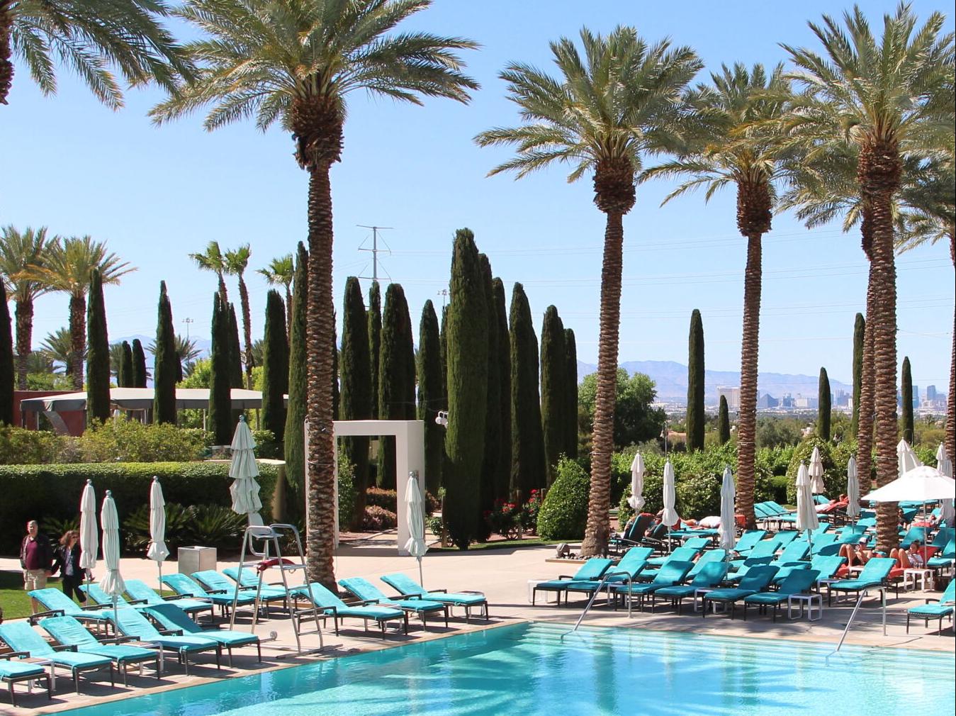 poolside palm trees